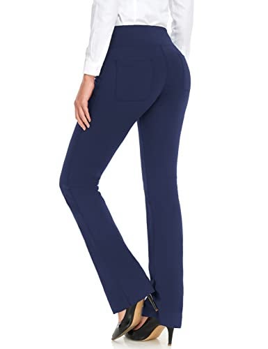 Safort 28" 30" 32" 34" Inseam Regular Tall Bootcut Yoga Pants, 4 Pockets, UPF50+, Blue, M - Image 2