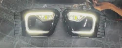 TRENDWALA DRL/FOG LIGHT Neon Imported Compatible For Scorpio N Set Of 2 FOG DRL With Scanning & Matrix Indicator With Wiring. - Image 1