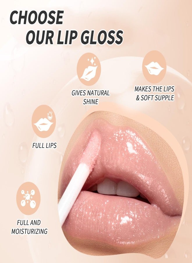 Skynest 4 Pcs Hydrating Lip Gloss, ICE/MOON/SILK/PETAL High Moisturizing Oil Tint with Hyaluronic Acid, High Shine for Plumper Looking Lips (#A) - Image 5