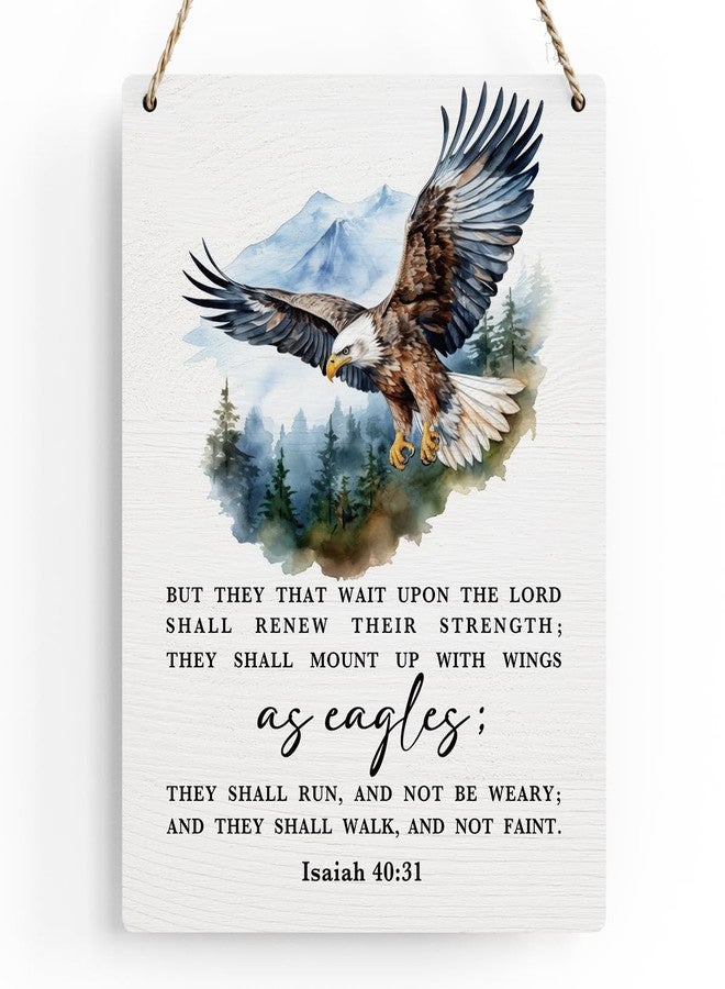 BELLOWDEER Inspirational Scripture Wall Art Bible Verses Isaiah 40:31 Wall Decor Christian Wall Art Decor Prayer Room Decor Religious Gifts, Wooden Sign for Home Office Nursery Bathroom Decoration 8x10 Inches - Image 1