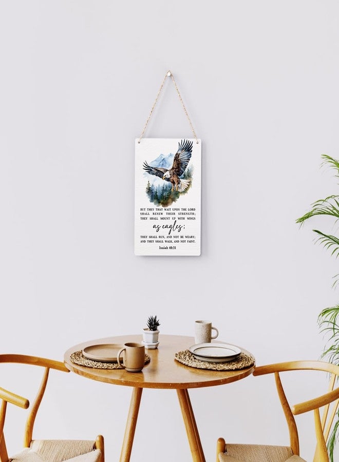 BELLOWDEER Inspirational Scripture Wall Art Bible Verses Isaiah 40:31 Wall Decor Christian Wall Art Decor Prayer Room Decor Religious Gifts, Wooden Sign for Home Office Nursery Bathroom Decoration 8x10 Inches - Image 4