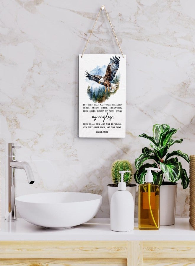 BELLOWDEER Inspirational Scripture Wall Art Bible Verses Isaiah 40:31 Wall Decor Christian Wall Art Decor Prayer Room Decor Religious Gifts, Wooden Sign for Home Office Nursery Bathroom Decoration 8x10 Inches - Image 5