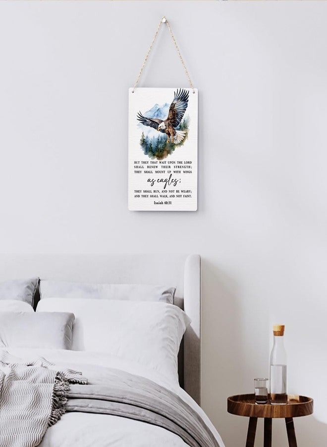 BELLOWDEER Inspirational Scripture Wall Art Bible Verses Isaiah 40:31 Wall Decor Christian Wall Art Decor Prayer Room Decor Religious Gifts, Wooden Sign for Home Office Nursery Bathroom Decoration 8x10 Inches - Image 3