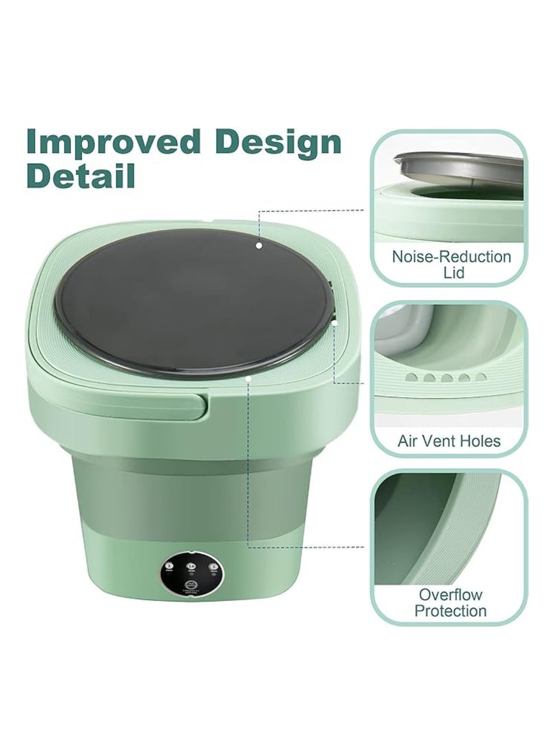 Yuwell Folding Washing Machine Mini Automatic Clothes Washing Machine Portable Lightweight Automatic Washing Machine With Detachable Drain Basket 8 Liter Portable Washer Spin Dryer With 3 Adjustable Modes - Image 2