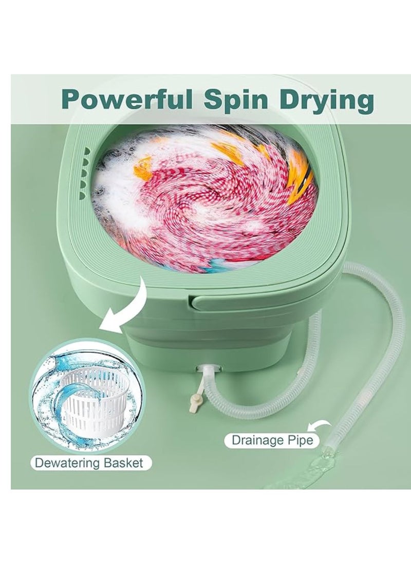 Yuwell Folding Washing Machine Mini Automatic Clothes Washing Machine Portable Lightweight Automatic Washing Machine With Detachable Drain Basket 8 Liter Portable Washer Spin Dryer With 3 Adjustable Modes - Image 3