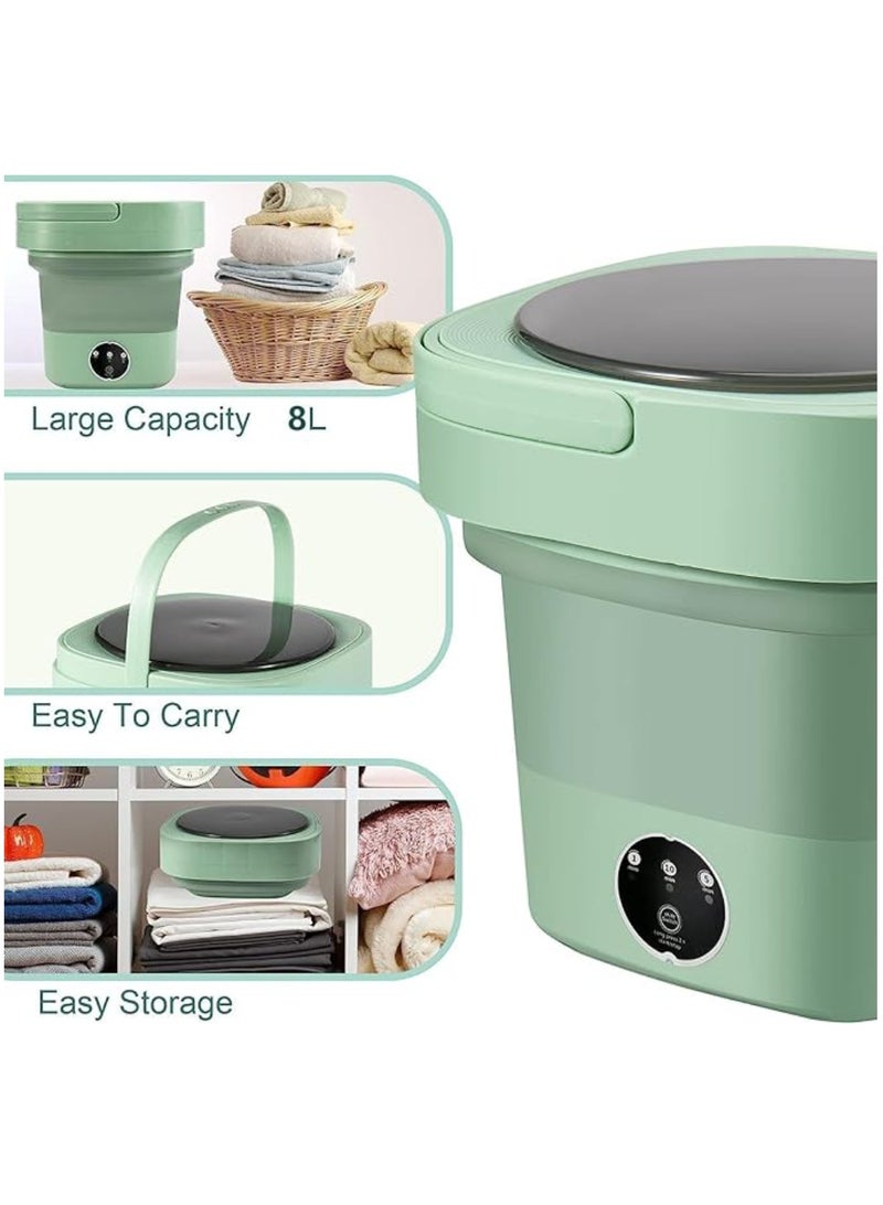 Yuwell Folding Washing Machine Mini Automatic Clothes Washing Machine Portable Lightweight Automatic Washing Machine With Detachable Drain Basket 8 Liter Portable Washer Spin Dryer With 3 Adjustable Modes - Image 5