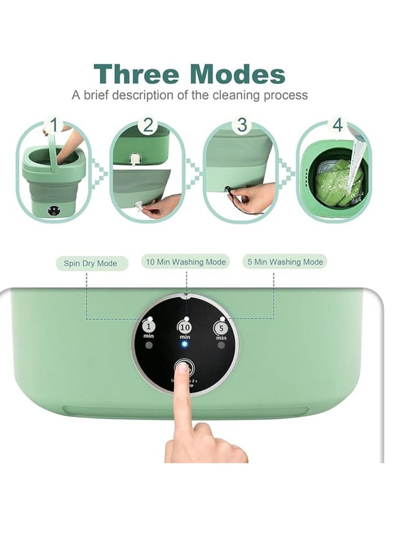 Yuwell Folding Washing Machine Mini Automatic Clothes Washing Machine Portable Lightweight Automatic Washing Machine With Detachable Drain Basket 8 Liter Portable Washer Spin Dryer With 3 Adjustable Modes - Image 4