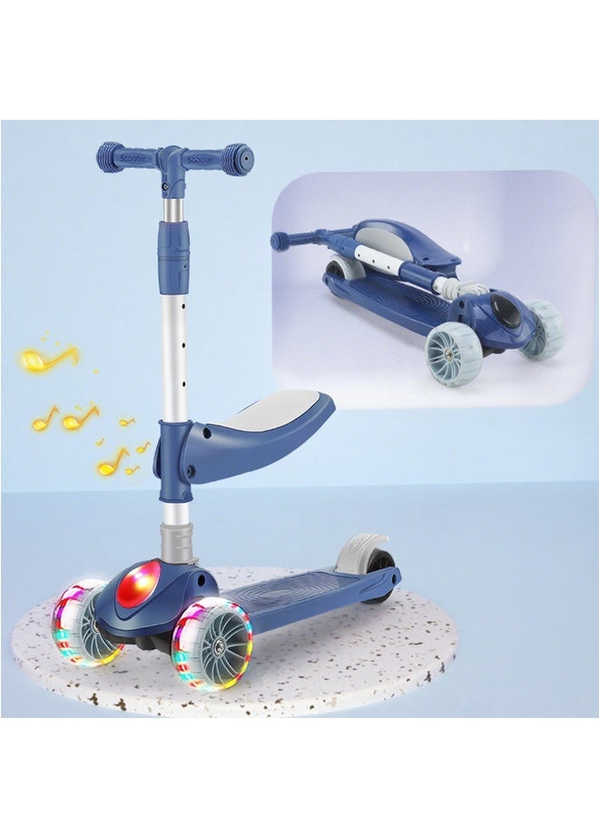 3 in 1 Kick Scooter -Adjustable Height-Adjustable Foldable Scooter，3 LED Lighted Wheels and Anti-Slip Deck ，Suitable for Boys and Girls Aged 3-12 ﻿ - Image 1