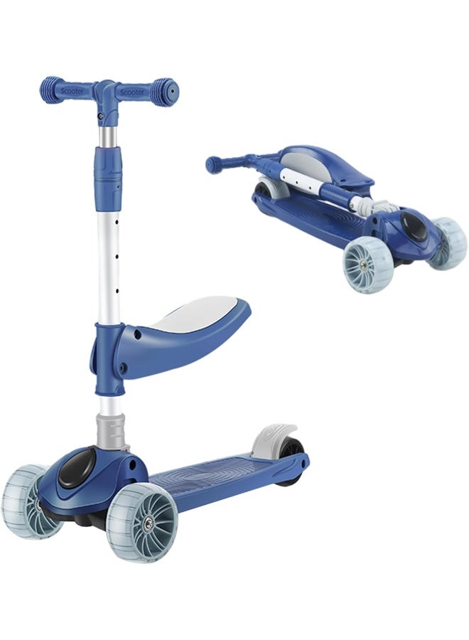 3 in 1 Kick Scooter -Adjustable Height-Adjustable Foldable Scooter，3 LED Lighted Wheels and Anti-Slip Deck ，Suitable for Boys and Girls Aged 3-12 ﻿ - Image 2