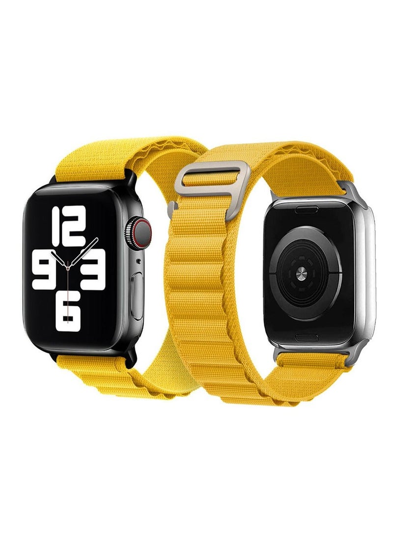 CATANES - Apple Watch Band Alpine Loop Band 38mm 40mm 41mm Women Men Adjustable with Metal G-Hook Strap for iWatch Series 7/SE/6/5/4/3/2/1 Yellow - Image 1