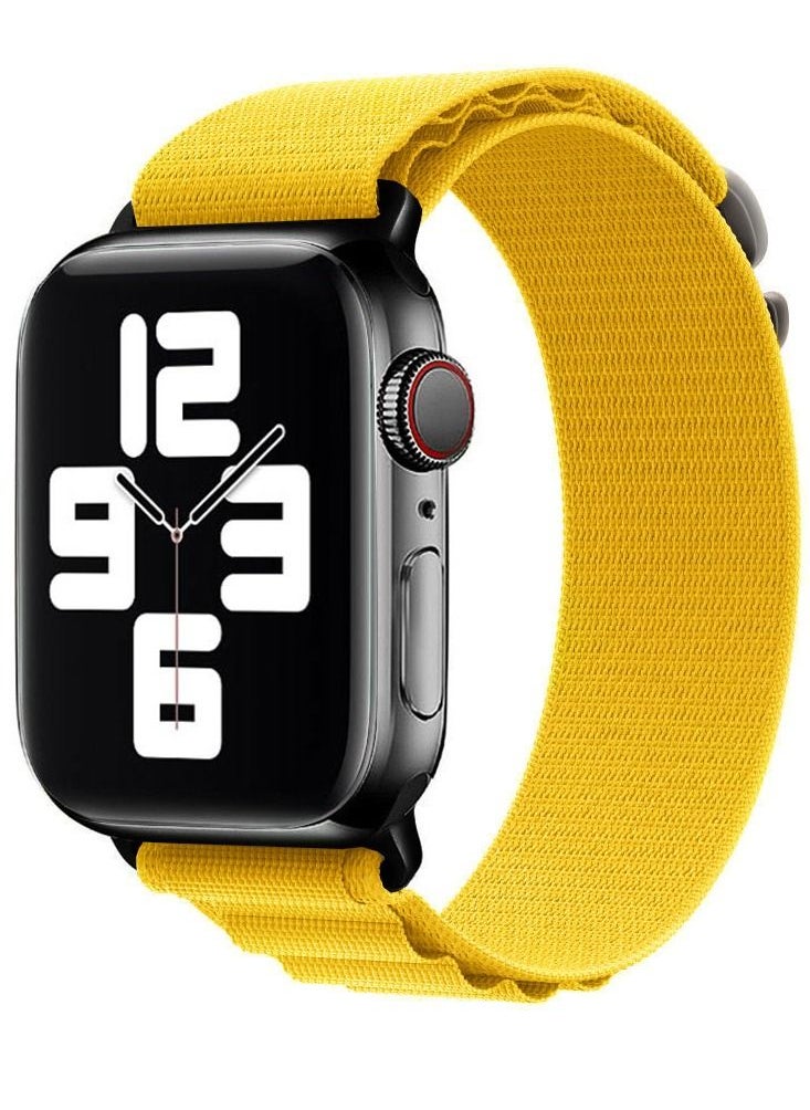 CATANES - Apple Watch Band Alpine Loop Band 38mm 40mm 41mm Women Men Adjustable with Metal G-Hook Strap for iWatch Series 7/SE/6/5/4/3/2/1 Yellow - Image 1