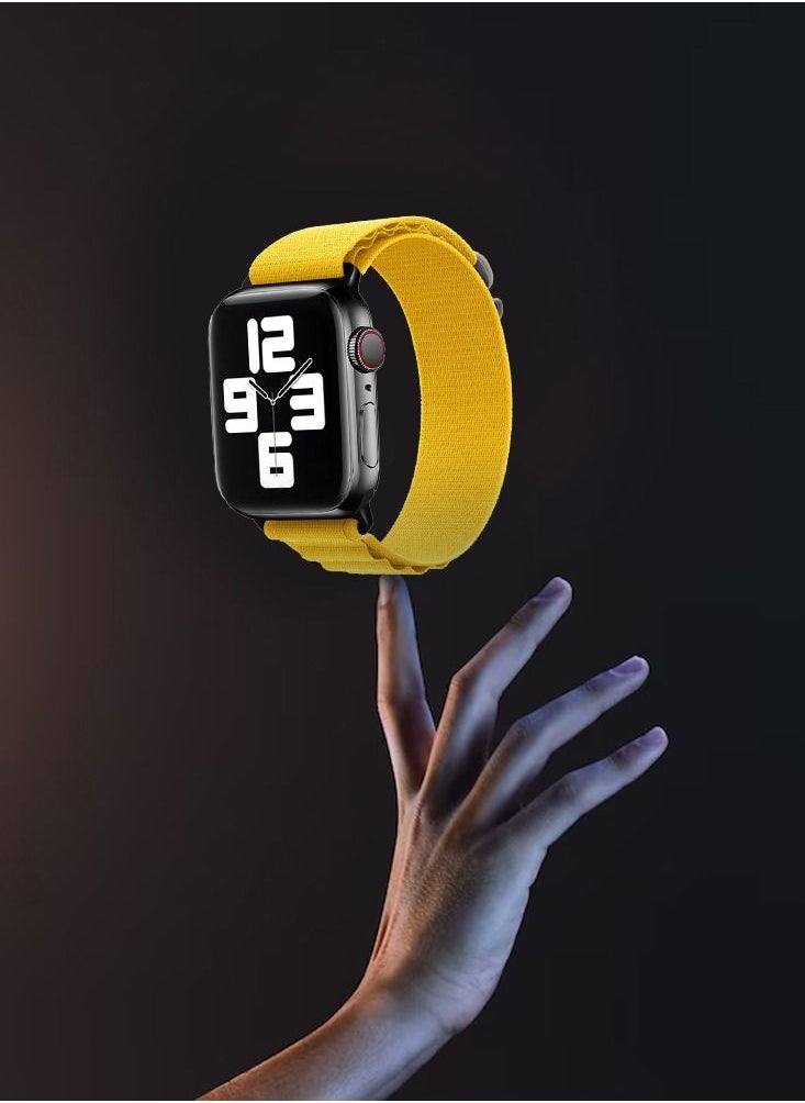 CATANES - Apple Watch Band Alpine Loop Band 38mm 40mm 41mm Women Men Adjustable with Metal G-Hook Strap for iWatch Series 7/SE/6/5/4/3/2/1 Yellow - Image 1