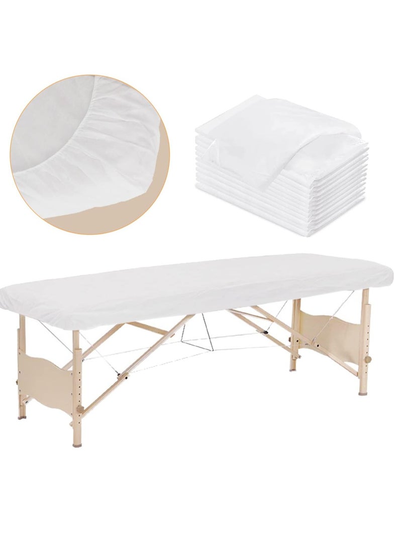 globalstar Globalstar Disposable Non-Woven Fitted Bed Sheet - White, 100cm x 210cm, 10pcs, Hygienic & Breathable for Massage Tables and Spa Beds  - Image 3