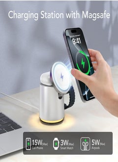 X الإصدار شاحن لاسلكي سريع 4 في 1، محطة شحن متعددة الأجهزة بقدرة 15 واط Qi لأجهزة Apple iPhone 15/14/13/12/AirPods/iWatch - اللون الأبيض  - Image 2