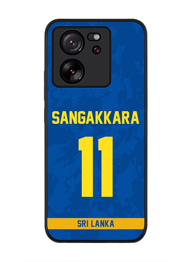Stylizedd Rugged Black Edge case for Xiaomi 13T / Xiaomi 13T Pro,Slim fit Flexible Cover - Team Sri lanka Kumar Sangakkara, Jersey No 11 - Image 1
