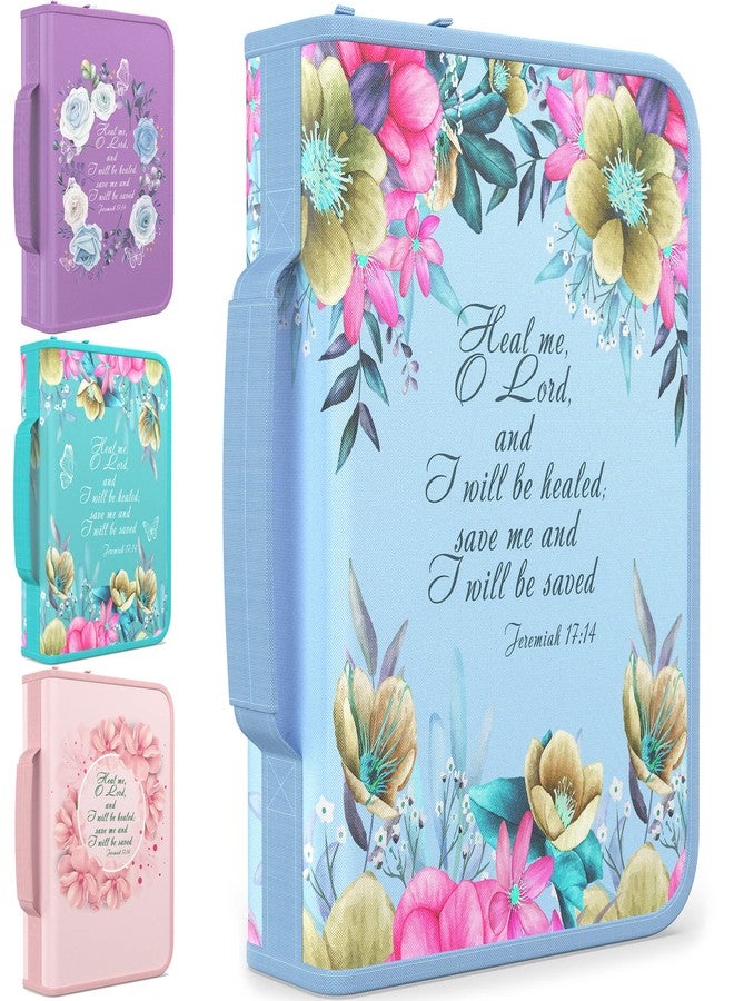 DEHITE Bible Cover Case for Women — Bible Carrying Cases for Women – Blue Large Size – Bag Fits Book 10.1x7x1.9 in – Pen Slots – Zippered Pocket – Premium Fabric – Christian Gift Accessories - Image 1