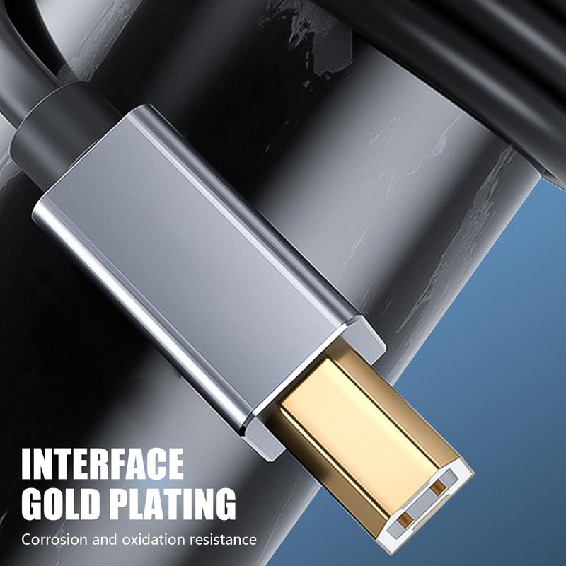 كابل USB C للطباعة بطول 100/150/200 سم لتوصيل أجهزة متنوعة بما في ذلك الطابعات والماسحات الضوئية والبيانو الرقمي، كابل بيانات من النوع C للطباعة. - Image 5