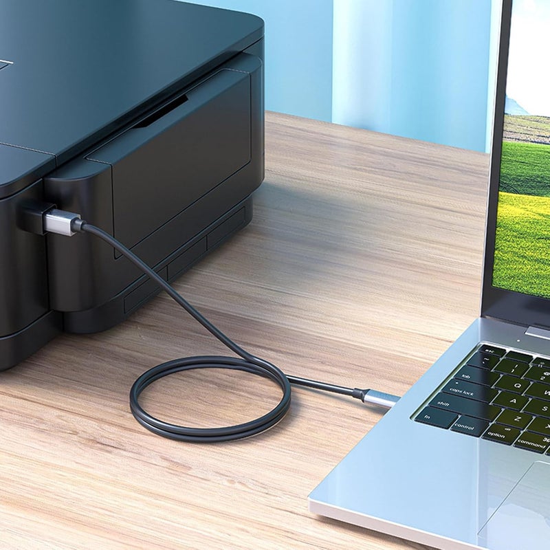 كابل USB C للطباعة بطول 100/150/200 سم لتوصيل أجهزة متنوعة بما في ذلك الطابعات والماسحات الضوئية والبيانو الرقمي، كابل بيانات من النوع C للطباعة. - Image 2