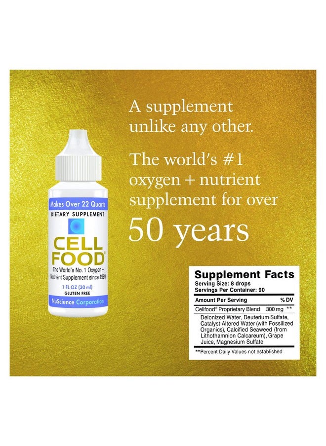 Cellfood Liquid Concentrate 1 Fl Oz Oxygen + Nutrient Supplement Supports Immune System Energy Endurance Hydration & Overall Health Gluten Free Non Gmo Cert. Kosher Makes Over 22 Quarts  - Image 3