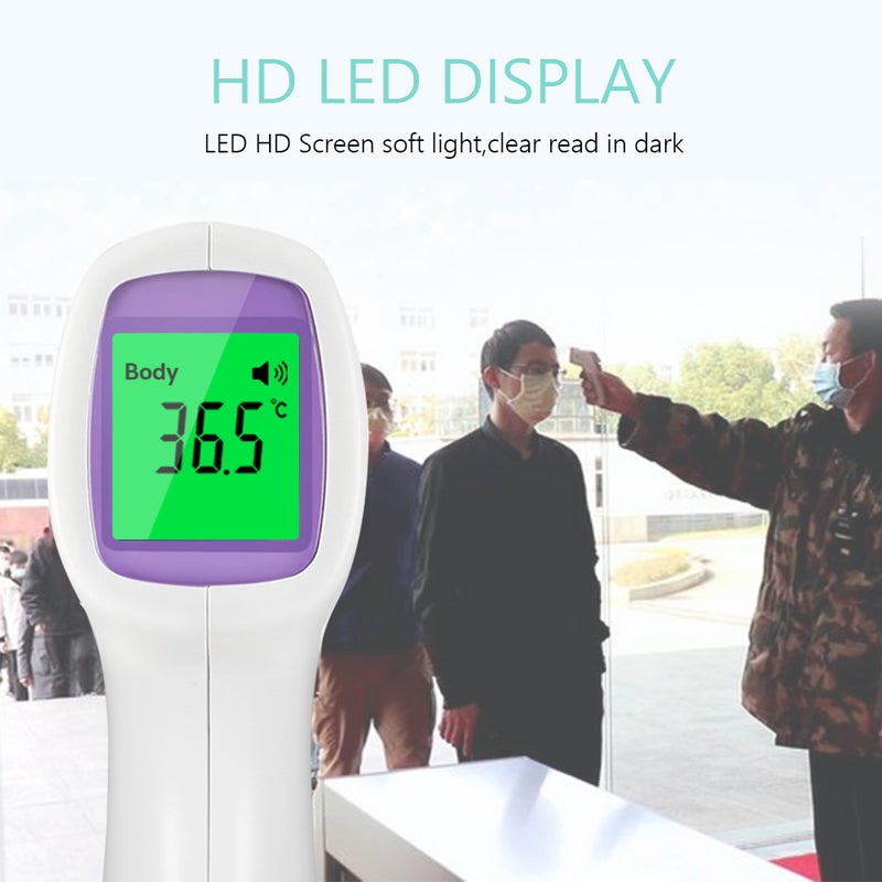 مقياس حرارة الجبهة بالأشعة تحت الحمراء، مقياس حرارة رقمي دقيق بدون لمس مع شاشة عرض LCD للأطفال الرضع والبالغين - Image 2