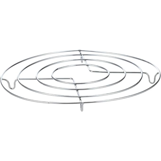 rayihni Metal Heating Holder Round Cooling Cooking Racks Stainless Steel Steamer Rack Kitchen Cooking Tool Silver 1 Piece - Image 2