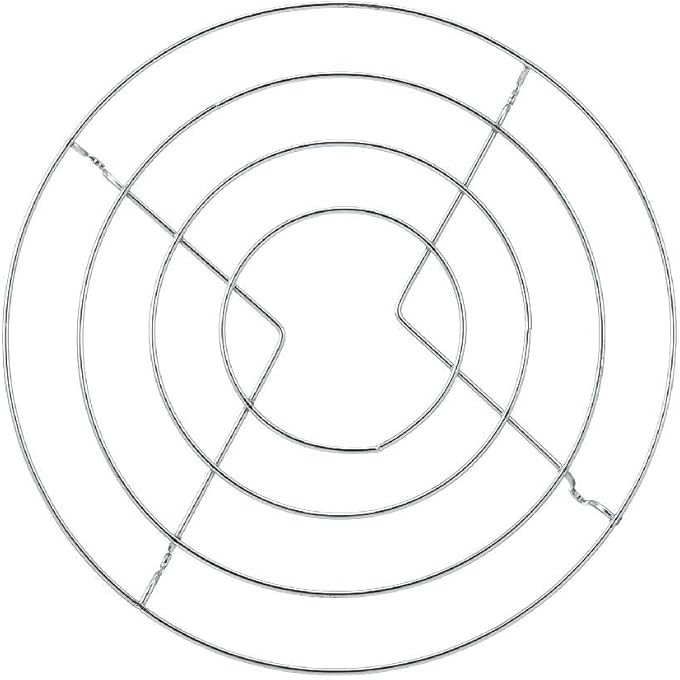 rayihni Metal Heating Holder Round Cooling Cooking Racks Stainless Steel Steamer Rack Kitchen Cooking Tool Silver 1 Piece - Image 1