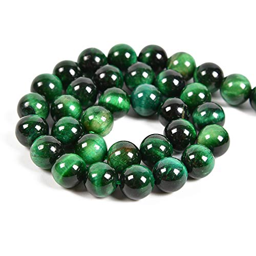 Nancybeads 45pcs 8mm Natural Green Tiger's Eye Gemstone Round Spacer Loose Stone Beads for Jewelry Making 15.5" 1 Strand (Green Tiger's Eye, 8mm 45Beads) - Image 2
