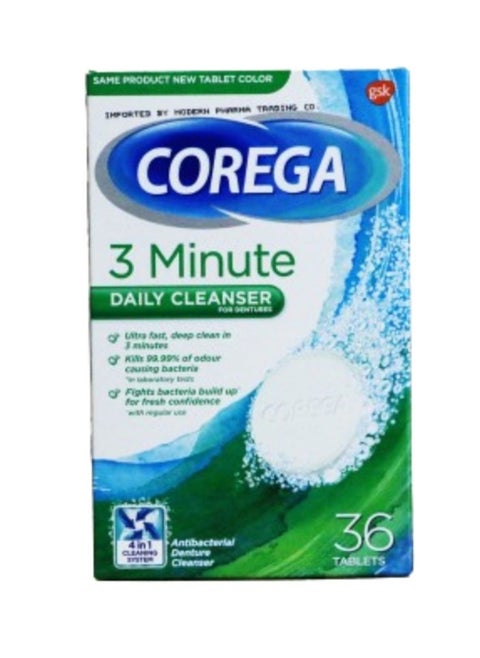 Corega - Daily Denture Cleanser Tablets in 3 minutes, 36 tablets