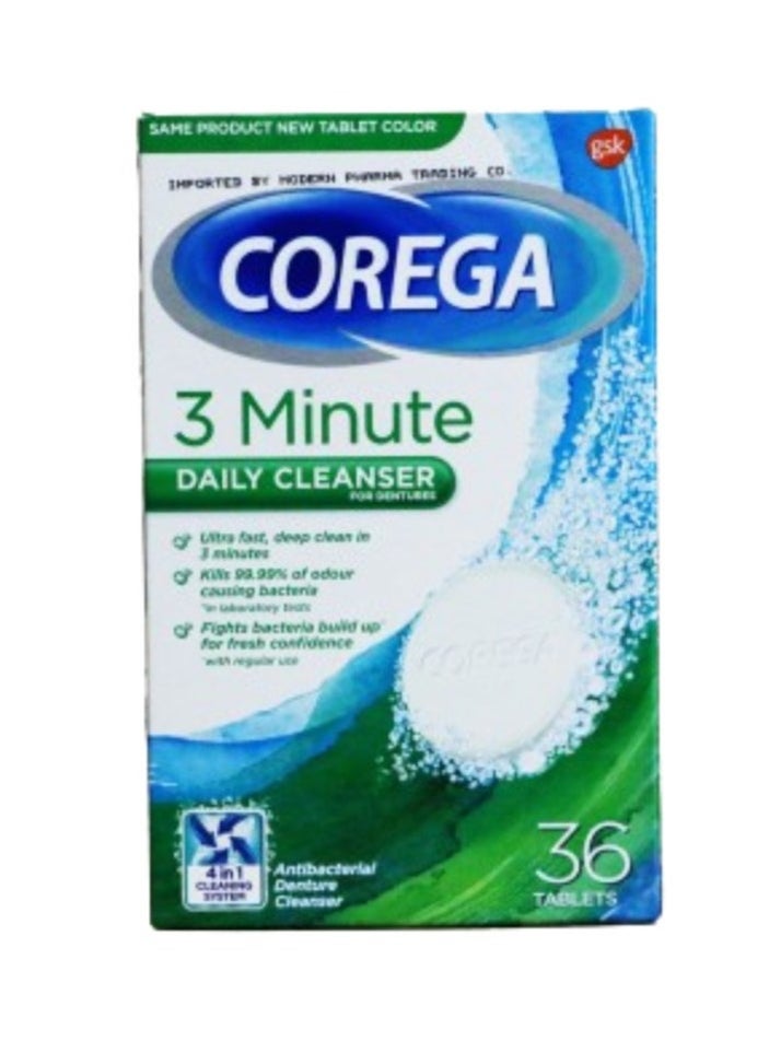 COREGA - Corega - Daily Denture Cleanser Tablets in 3 minutes, 36 tablets - Image 1