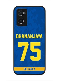 Rugged Black Edge Case for Oppo A96 4G / A36 / A76, Slim fit Soft Case Flexible thin Cover - Player Name - Dhananjaya de Silva, Jersey Number- 75