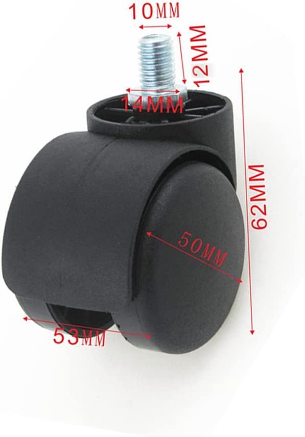 CSS Furniture Black Castor Wheels Threaded Set of 5 for revolving Chairs or Office Chairs Products Doctor Stool Wheels 100 Nylon ABS Material Assurance Load capacity150 kg - Image 3