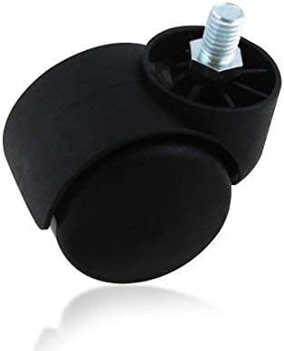 CSS Furniture Black Castor Wheels Threaded Set of 5 for revolving Chairs or Office Chairs Products Doctor Stool Wheels 100 Nylon ABS Material Assurance Load capacity150 kg - Image 1