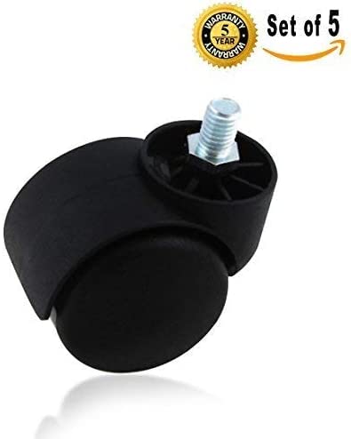 CSS Furniture Black Castor Wheels Threaded Set of 5 for revolving Chairs or Office Chairs Products Doctor Stool Wheels 100 Nylon ABS Material Assurance Load capacity150 kg - Image 5