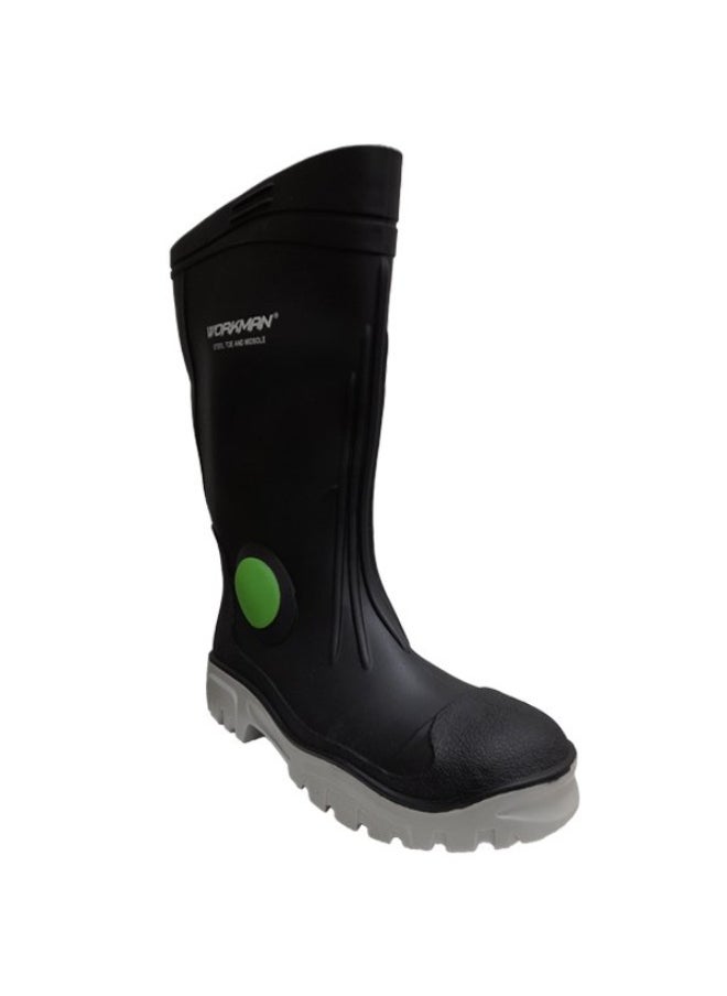 Workman - WORKMAN S5 Safety Gumboot with Steel Toe | Heavy Duty -Waterproof, Durable & Slip-Resistant for Industrial Use | Gumboots for Men | Black | Size-45 - Image 1