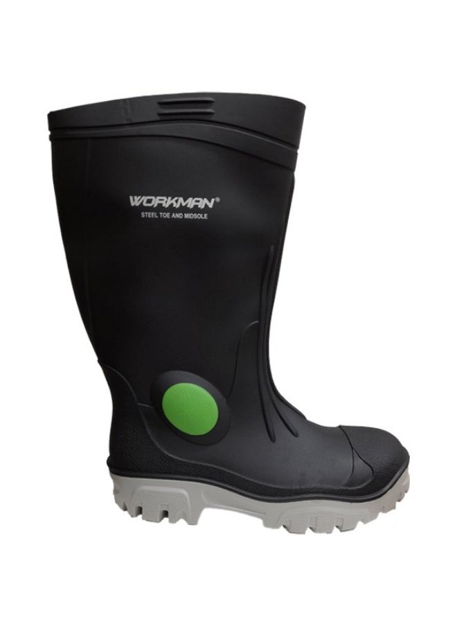 Workman - WORKMAN S5 Safety Gumboot with Steel Toe | Heavy Duty -Waterproof, Durable & Slip-Resistant for Industrial Use | Gumboots for Men | Black | Size-45 - Image 1