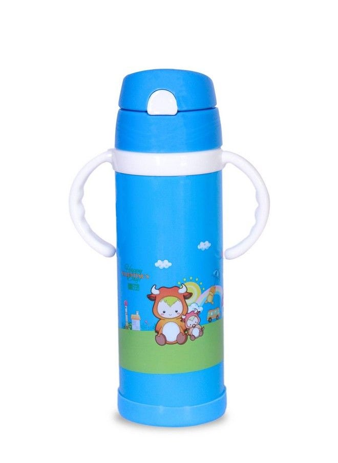 The Little Lookers - Stainless Steel Sipper Bottle For Kids;Sipper Bottle With Straw;Travelling Water Bottle For Kids With Straw (Blue 450Ml) - Image 1