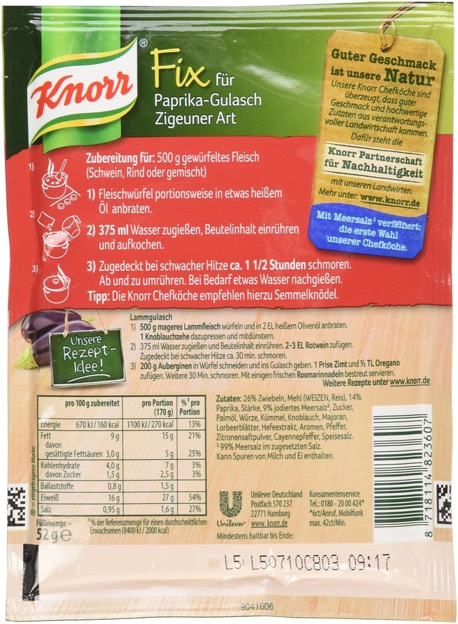Knorr Fix gulasch with bellpeppers (Paprika-Gulsch Zigeuner Art) (Pack of 4) - Image 2