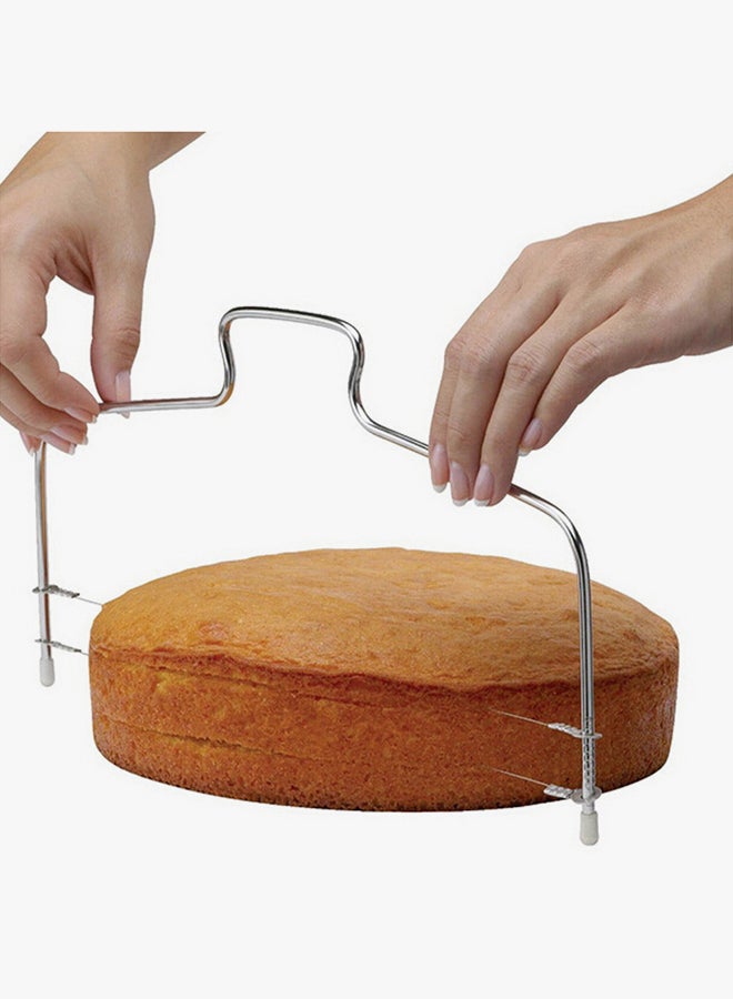 Everrich Double Line Cake Slicer Silver 52grams Cake Cutting Tool for Home Kitchen Baking Dessert Serving Daily Use Gift - Image 2