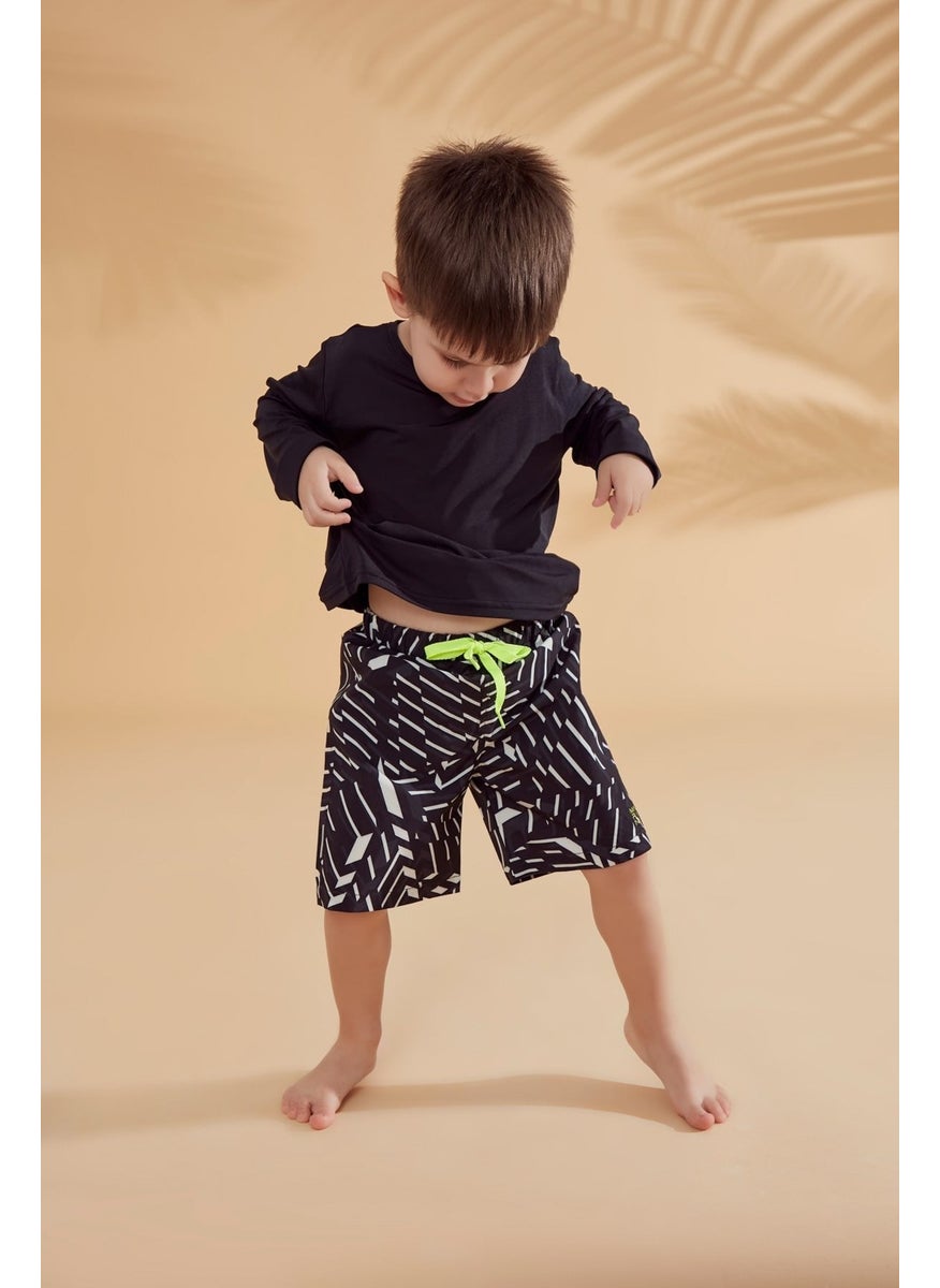 Marina Black Striped Boy Shorts B2363  - Image 4