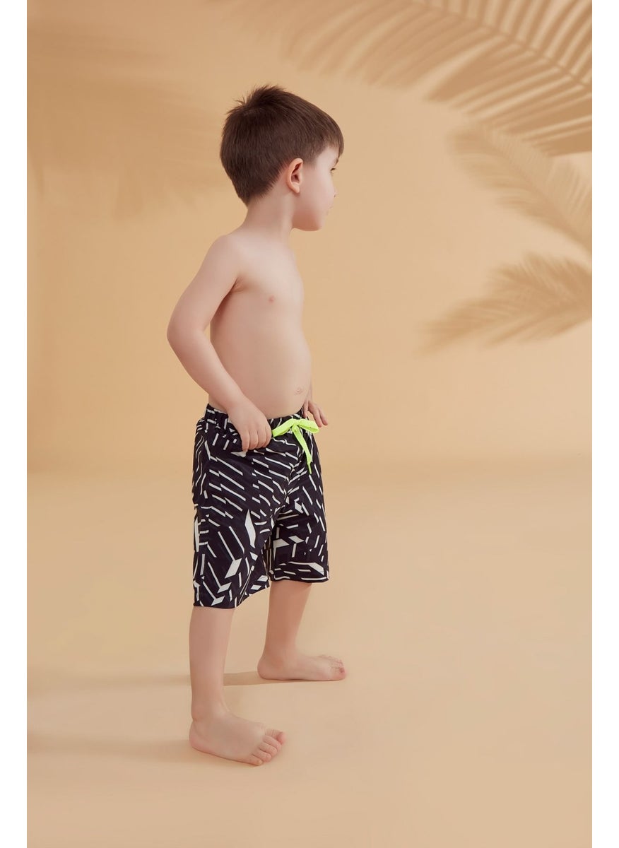 Marina Black Striped Boy Shorts B2363  - Image 2