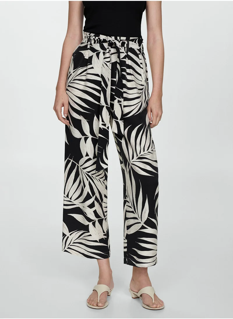 MANGO Wideleg Pleated Trousers