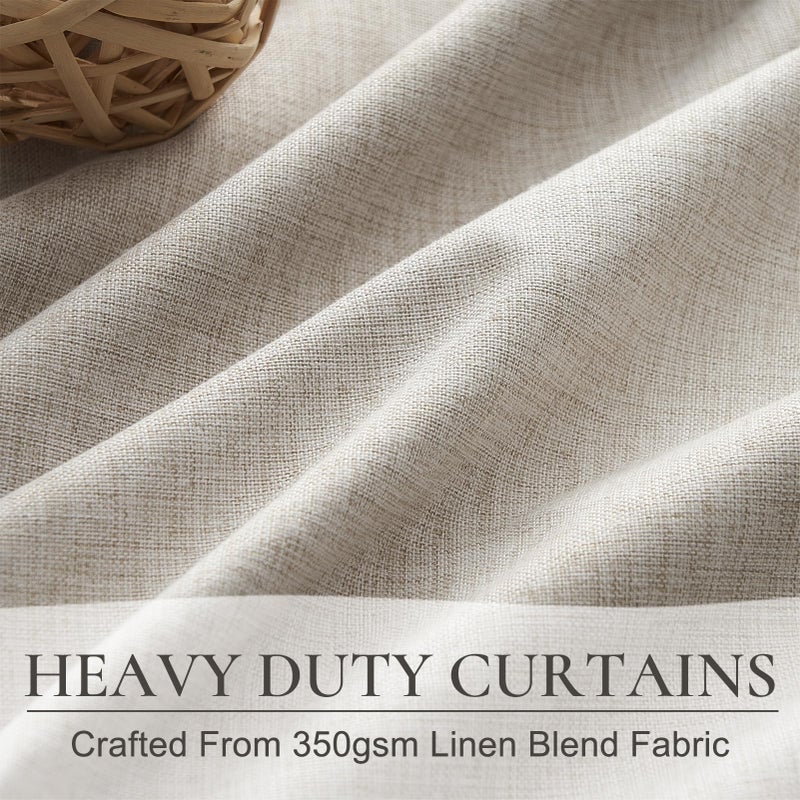 QJmydeco QJmydeco 54 Inch Curtains Sunblock Curtains for Bedroom 2 Panel Sets  Total Blackout Insulated Opaque Curtains for Summer Heat 4-1/2 ft Drapes for 50 Inch Small Window Natural Light Brown (50""Wx54""L)  - Image 5