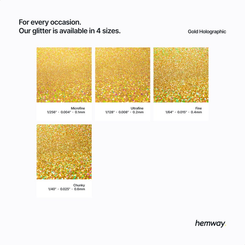 Hemway Glitter Paint Additive Glitter Crystals for Acrylic Paint, Interior & Exterior Walls, Wood, Varnish, Furniture, Matte, Gloss, Satin, Silk - 100g / 3.5oz - Gold Holographic - Image 3
