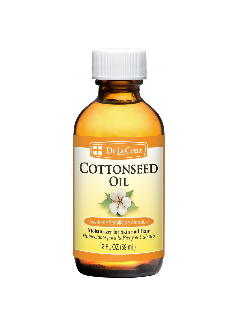 De La Cruz De La Cruz Cottonseed Oil  Moisturizer for Skin and Hair  Multipurpose Carrier Oil  2 Fl OZ 1 Bottle 