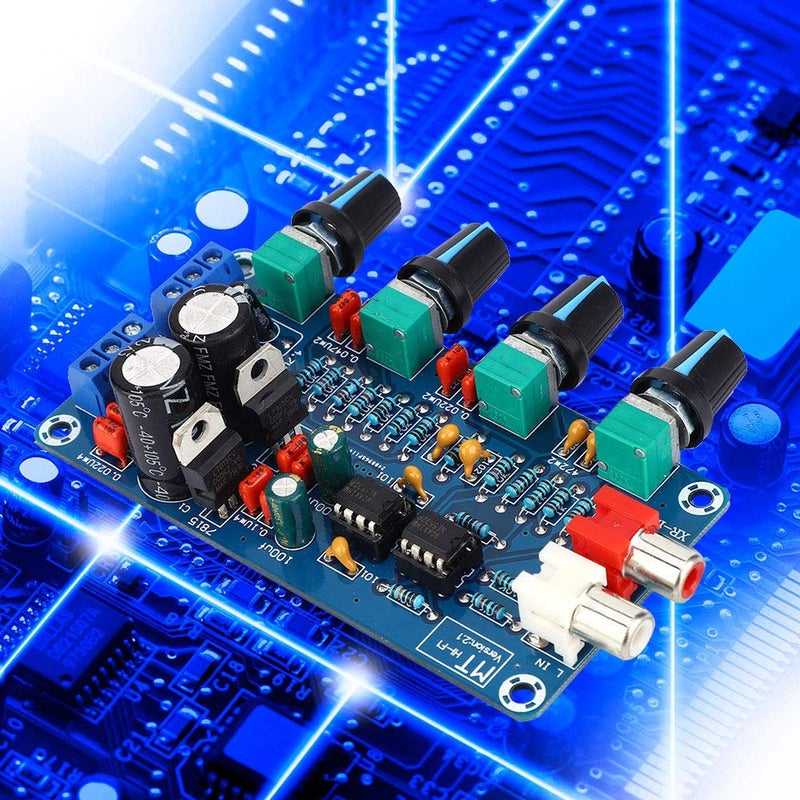 NE5532 Preamplifier Board Treble Mediant Bass Volume Control Dual AC 12V 18V with Socket and 3P Terminal - Image 3