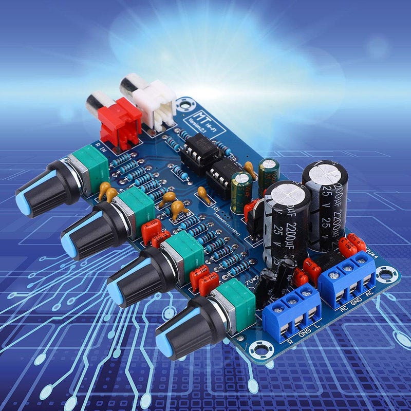 NE5532 Preamplifier Board Treble Mediant Bass Volume Control Dual AC 12V 18V with Socket and 3P Terminal - Image 4
