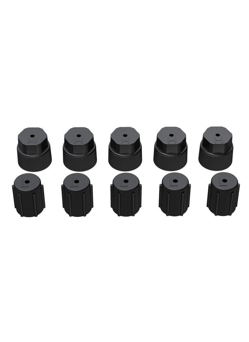 BASIKER BASIKER 10Pcs R134a AC Valve Caps Kit 13mm & 16mm Air Conditioning System A C Charging Port Caps for Most Common Cars  - Image 1