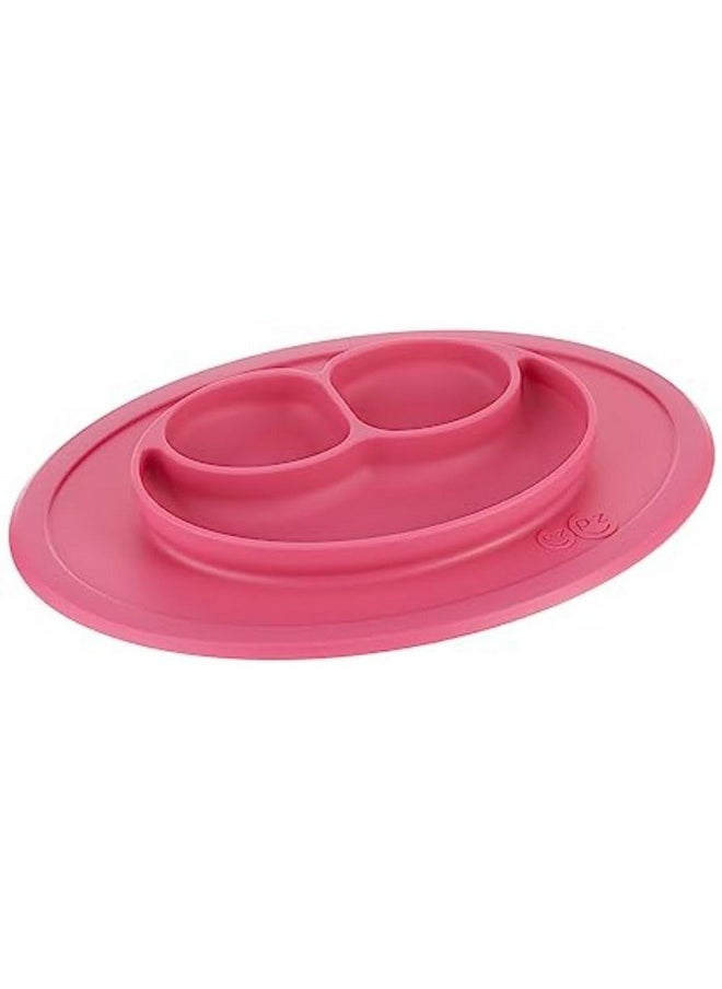 ezpz ezpz Mini Mat - 100% Food Grade Silicone Suction Divided Plate with Built-in Placemat for Infants + Toddlers Promotes Baby Self-Feeding for Highchair, Dining Table - Microwave Safe - 6 Months+ (Pink)  - Image 2