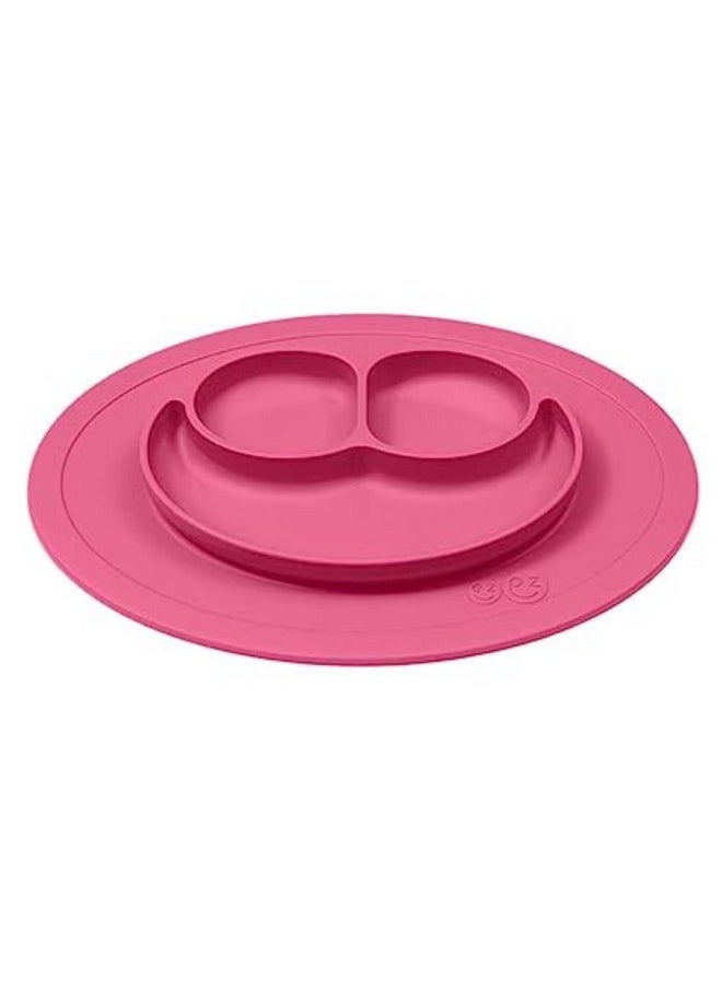 ezpz ezpz Mini Mat - 100% Food Grade Silicone Suction Divided Plate with Built-in Placemat for Infants + Toddlers Promotes Baby Self-Feeding for Highchair, Dining Table - Microwave Safe - 6 Months+ (Pink)  - Image 5