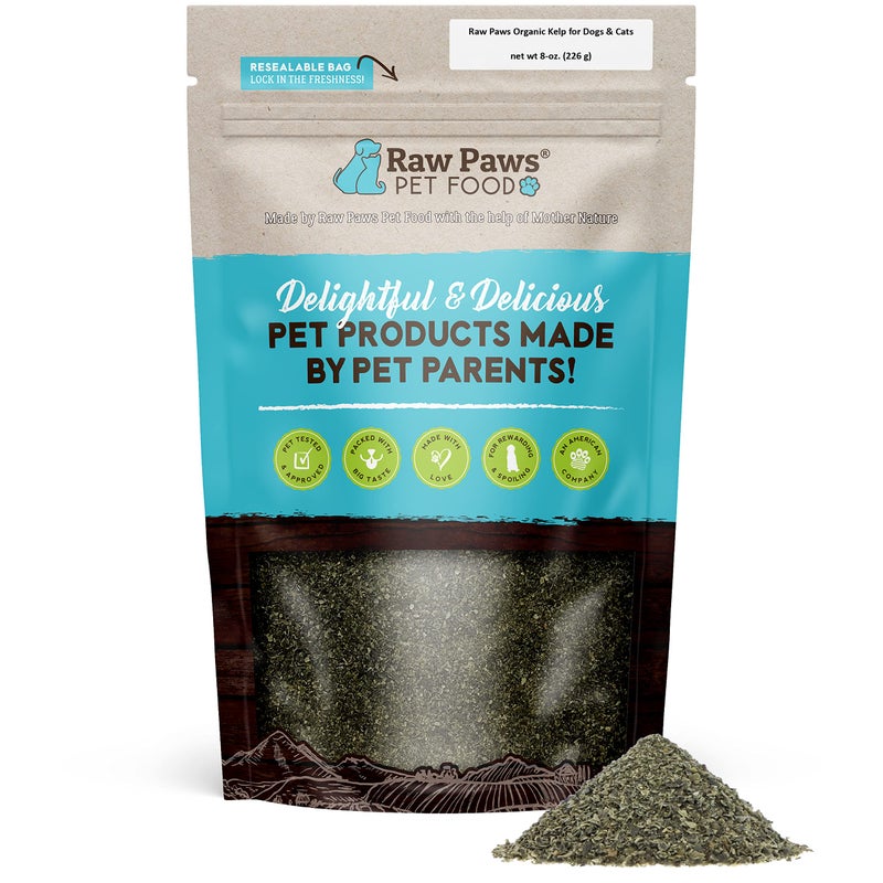 Raw Paws Organic Kelp Powder for Dogs & Cats (8-Ounce) - Supports Thyroid, Digestive & Immune Health - Dried Sea Kelp for Dogs - Seaweed Powder Supplement - Image 1
